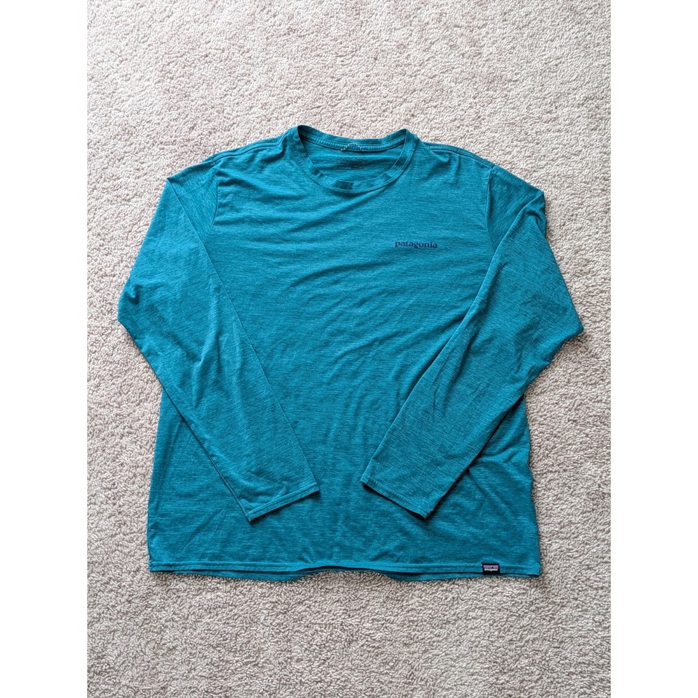 Patagonia Capilene Cool Daily Shirt Mens Large Blue Long Sleeve Wave Lightweight